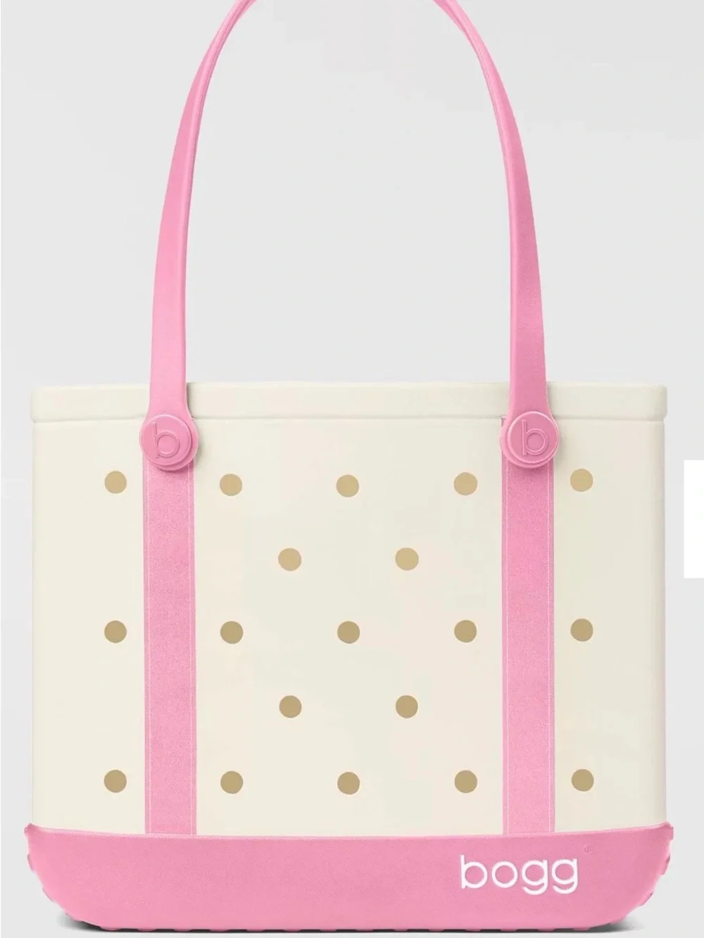 Baby bogg bag Classic Cream with Pink Handles